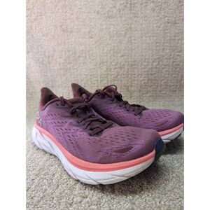 Hoka Shoes Womens 9.5B Clifton 8 Running Sneaker Grape Wine Beautyberry